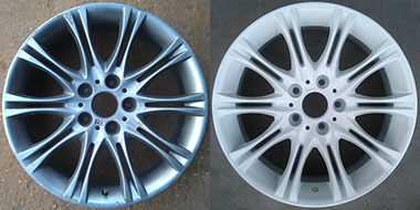 Покраска литых автомобильных дисков Минск в белый цвет полимером