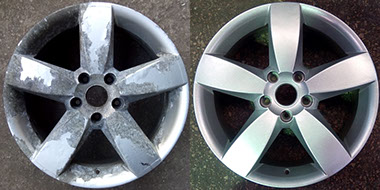 Покраска литых дисков Hyundai Santa Fe в серебро порошковой полимерной краской, Минск 