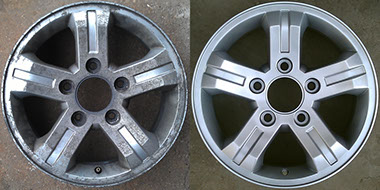 Серебряная порошковая краска для полимерной покраски автомобильных дисков Kia Sorento