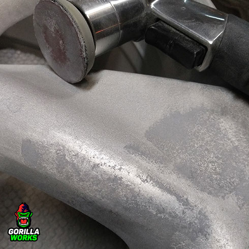 Перетирка металла перед порошковым полимерным грунтом