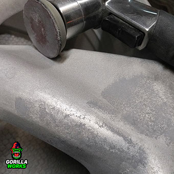 Перетирка металла перед порошковым полимерным грунтом