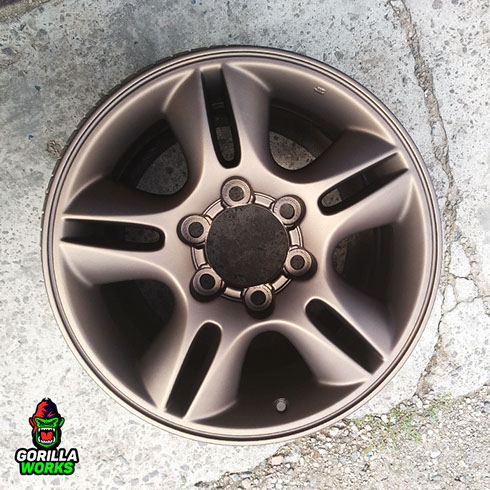 Восстановление колёс для Lexus GX (TLC Toyota Prado)в порошковую полимерную матовую бронзу в Gorilla Works Minsk