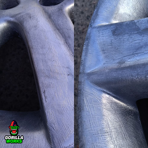 Глубокие царапины от болгарки на литых дисках Lexus ES