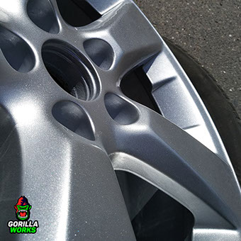 Диски от Лексус после покраски в жидкое серебро на базе термоэмалей с высокотекучим суперглянцевым лаком